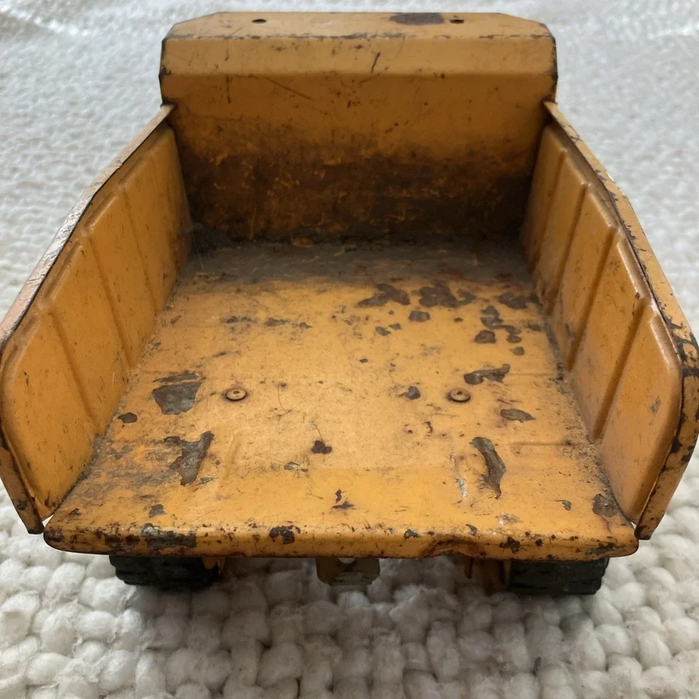 Vintage‎ Tonka Dump Truck With Trailer 1960's Pressed Steel Yellow Distressed